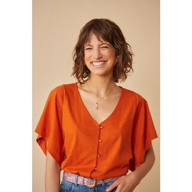ZAEZO - T-Shirt - orange brulee