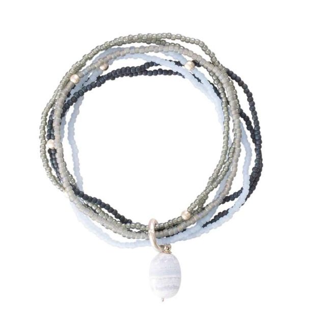 NIRMALA BLUE LACE AGATE - Armband - silver