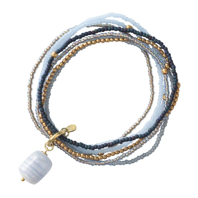 NIRMALA BLUE LACE - Armband - gold