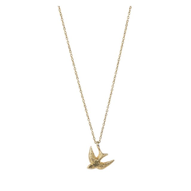 DELICATE SWALLOW - Halskette - sterling silver goldplated