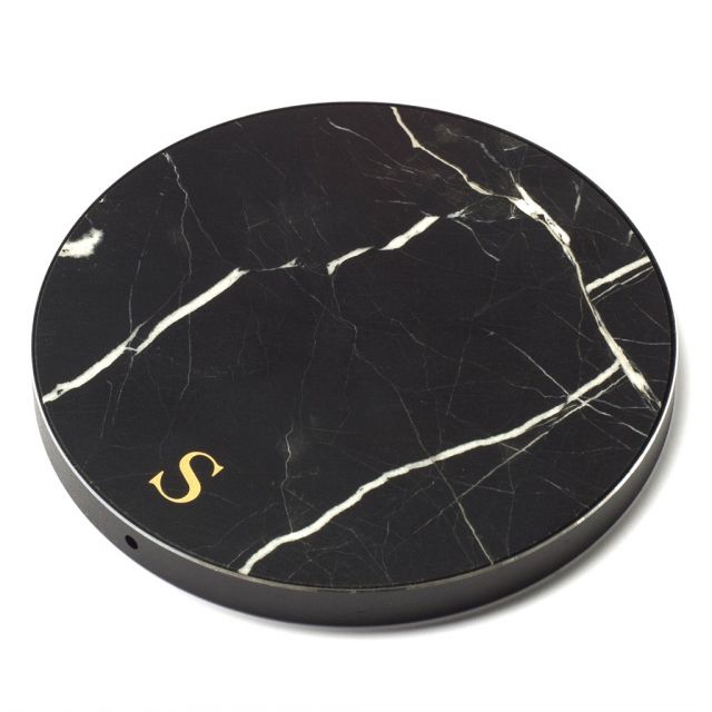 CIRCLE MARBLE - Wireless Charger - black marquina